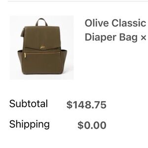 Freshly picked olive diaper bag